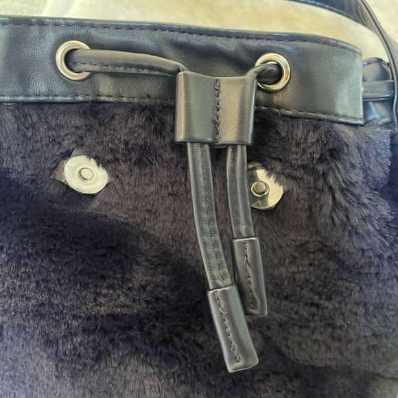 Swarovski fuzzy backpack. Navy blue. - Picture 3 of 6